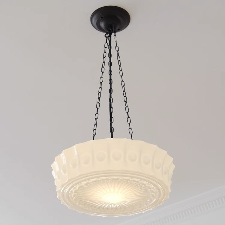 Contemporary Simplicity Iron Glass Cylinder Shade 3-Light Chandelier For Living Room