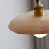 Traditional Japanese Disc Metal Original Wood 1-Light Pendant Light For Living Room