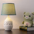 Modern Minimalist Round Ceramic Base Fabric 1-Light Table Lamp For Bedroom