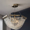 Contemporary Luxury Mesh Shade Iron Crystal 2/6 Light Chandelier For Living Room