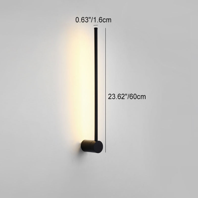 Modern Minimalist Long Aluminum Iron Silicone LED Wall Sconce Lamp For Bedroom