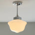 Contemporary Simplicity Iron Glass Egg Tart Shape 1-Light Pendant Light For Living Room