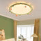 Contemporary Creative Round Square Rose Leaf Iron Rubberwood Acrylic Ceramic LED Flush Mount Ceiling Light For Bedroom