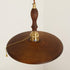 Contemporary Retro Wood Round Dish Irregular Grain 1-Light Pendant Light For Dining Room