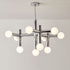 Contemporary Scandinavian Branch Orb Iron Aluminum Glass 10-Light Chandelier For Living Room