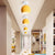 Contemporary Nordic Macaron Aluminum Spherical Shade 1-Light Semi-Flush Mount Ceiling Light For Living Room