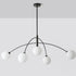 Modern Minimalist Curved Line Orb Iron Glass 5-Light Chandelier For Living Room