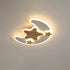 Contemporary Creative Cartoon Moon Star Decor LED Kids Flush Mount Ceiling Light For Bedroom