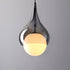 Contemporary Nordic Water Drop Inlaid Glass Globe Shade 1-Light Pendant Light For Living Room