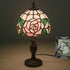 Traditional Tiffany Dome Rose Zinc Alloy Stained Glass 1-Light Table Lamp For Bedroom