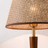 Traditional Vintage Fabric Round Shade Wood Metal Base 1-Light Table Lamp For Bedroom