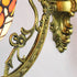 Traditional Tiffany Flower Cup Iron Stained Glass 1-Light Wall Sconce Lamp For Living Room