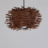 Traditional Japanese Rattan Weaving Birds Nest 1-Light Pendant Light For Living Room