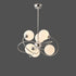 Contemporary Scandinavian Round Orb Iron Glass 6-Light Chandelier For Living Room