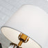 Modern Minimalist Round Cylinder Metal Crystal Fabric 1-Light Table Lamp For Bedroom