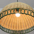 Traditional Japanese Rattan Weaving Round 1-Light Pendant Light For Living Room