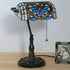 Traditional Tiffany Half Cylinder Zinc Alloy Stained Glass 1-Light Table Lamp For Bedroom