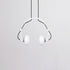 Contemporary Creative Headphone Iron Glass Shade 2-Light Chandelier For Living Room