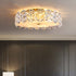 Modern Minimalist Round Full Copper Crystal 4/6 Light Flush Mount Ceiling Light For Living Room