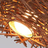 Traditional Japanese Rattan Weaving Birds Nest 1-Light Pendant Light For Living Room