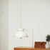 Traditional Japanese Brass Printed Ceramic Bowl-Shaped 1-Light Pendant Light For Living Room