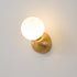 Modern Minimalist Orb All Copper Glass 1-Light Wall Sconce Lamp For Bedroom