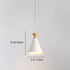 Contemporary Creative Macaron Cone Horn Hardware Rubber Solid Wood 1-Light Pendant For Living Room