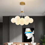 Contemporary Creative Moon Glass Bubble 7/13/19-Light Chandelier For Living Room