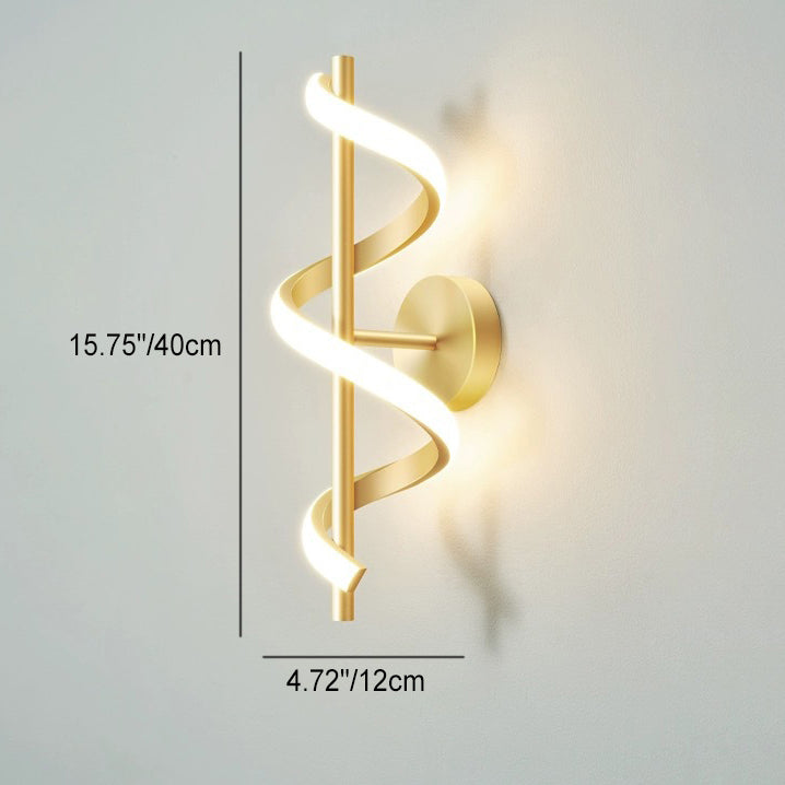 Modern Minimalist Spiral Hardware Aluminum Silicone LED Wall Sconce Lamp For Living Room