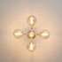 Modern Minimalist Branch Multi Orb All Copper Glass 3/5 Light Semi-Flush Mount Ceiling Light For Living Room