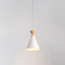 Contemporary Creative Macaron Cone Horn Hardware Rubber Solid Wood 1-Light Pendant For Living Room