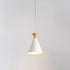 Contemporary Creative Macaron Cone Horn Hardware Rubber Solid Wood 1-Light Pendant For Living Room
