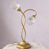 Modern Art Deco Floral Iron Glass 2-Light Table Lamp For Living Room