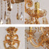 Traditional European Gold Candelabra Glass Crystal Hardware 5-Light Wall Sconce Lamp For Living Room