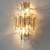 Contemporary Luxury Tiered Crystal Prismatic Dazzling Crystal 4-Light Wall Sconce Lamp For Living Room