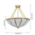 Modern Luxury Copper Frame Crystal Round Shade 5-Light Chandelier For Living Room