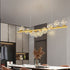 Contemporary Scandinavian Glass Magic Bean Long Strip 7/9/11 Light Island Light Chandelier For Dining Room