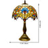 Traditional Tiffany Flower Gemstone Stained Glass 1-Light Table Lamp For Living Room