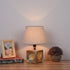 Contemporary Scandinavian Square Ceramic Base Fabric 1-Light Table Lamp For Bedroom