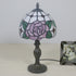 Traditional Tiffany Dome Rose Zinc Alloy Stained Glass 1-Light Table Lamp For Bedroom