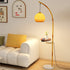 Traditional Vintage Moonlight Glass Ball Shade Marble Base 1-Light Standing Floor Lamp For Study