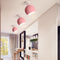 Contemporary Nordic Macaron Aluminum Spherical Shade 1-Light Semi-Flush Mount Ceiling Light For Living Room