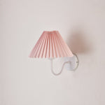 Contemporary Nordic Mushroom Curved Rod Iron Fabric 1-Light Wall Sconce Lamp For Bedroom