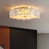 Modern Minimalist Round Full Copper Crystal 4/6 Light Flush Mount Ceiling Light For Living Room