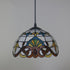 Traditional Tiffany Baroque Stained Glass Dome 1-Light Pendant Light For Living Room