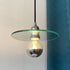 Modern Mid-Century Round Disc Iron Glass 1-Light Pendant Light For Living Room