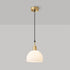 Modern Simplicity Antique Brass Frame Round Ribbed Glass 1-Light Pendant Light For Dining Room