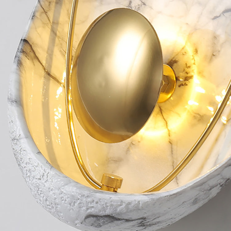 Contemporary Scandinavian Shell Resin Metal LED Wall Sconce Lamp For Living Room