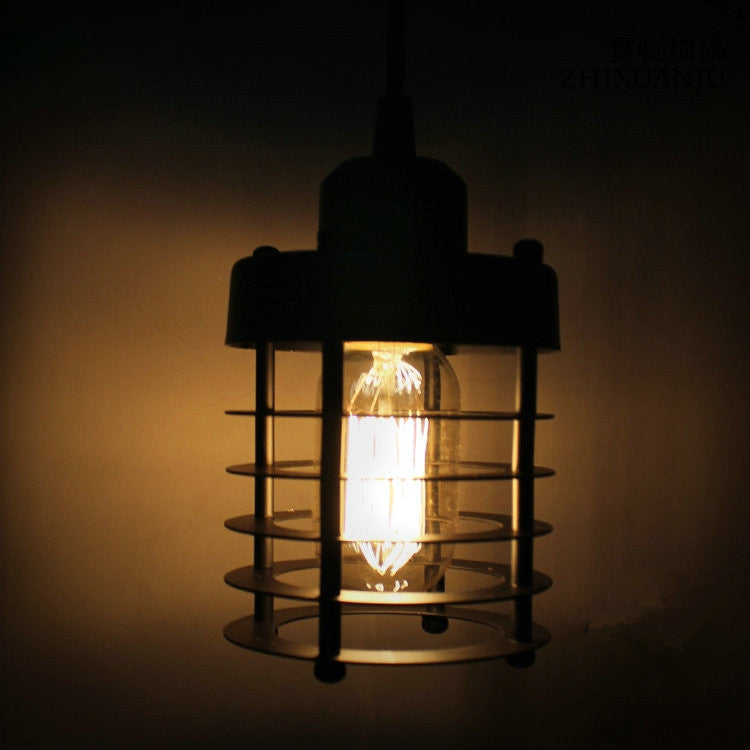 Contemporary Industrial Openwork Cylinder Iron 1-Light Pendant Light For Living Room