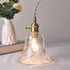 Traditional Vintage Brass Trumpet Glass Shade 1-Light Pendant Light For Bedroom